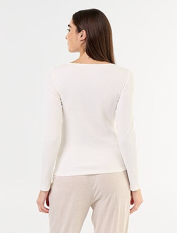 T-shirt de pyjama en maille côtelée