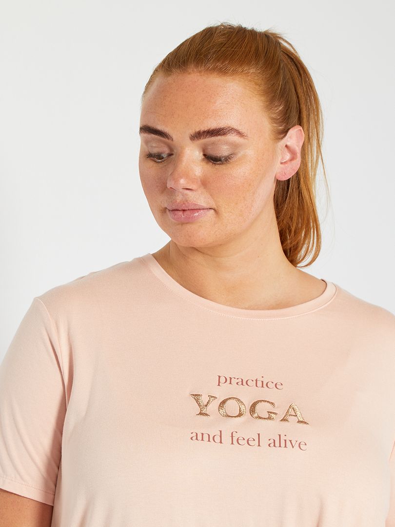T-shirt de yoga noué rose - Kiabi