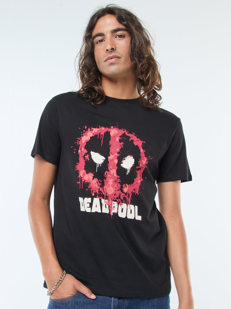 T-shirt 'Deadpool' 'Marvel' manches courtes Noir - Kiabi