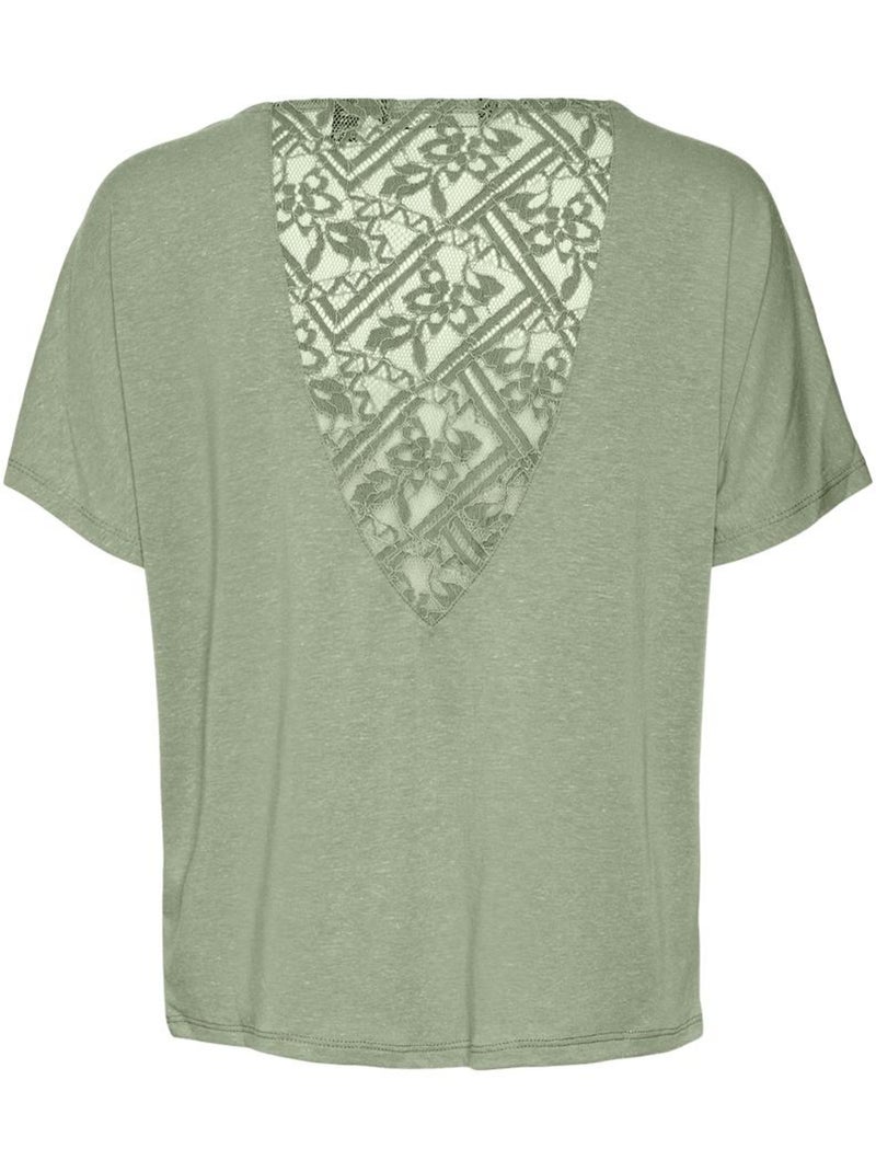 T-shirt Dentelle Femme Vero Moda Vert - Kiabi