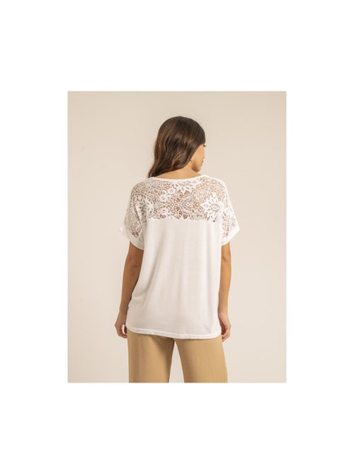 T-shirt dentelle ferassia - Kiabi