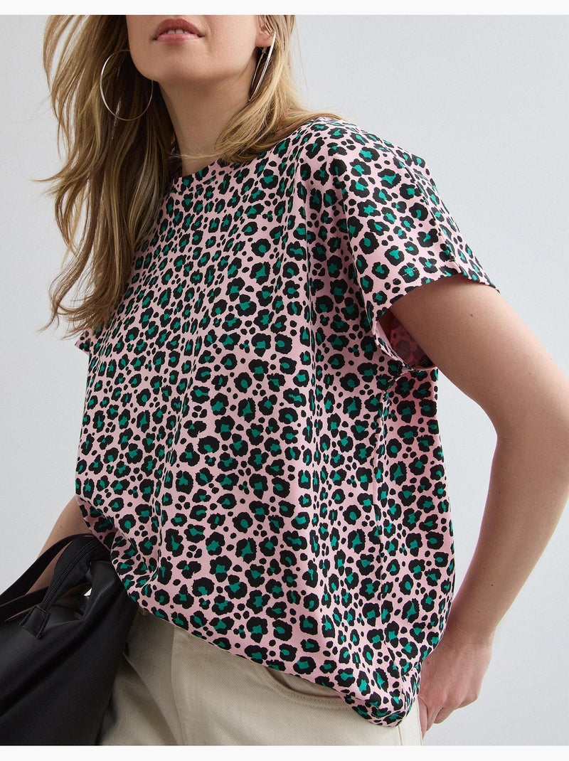 T-shirt dierenprint, MO Fashion Roze - Kiabi