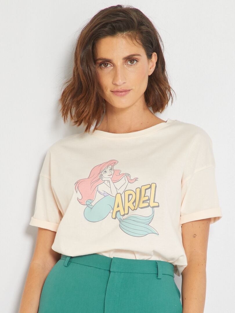 T-shirt 'Disney' à col rond Rose clair - Kiabi