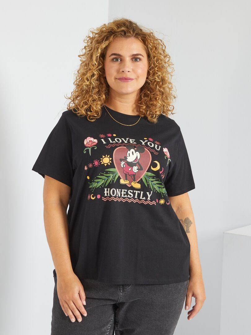 T-shirt 'Disney' en jersey Noir - Kiabi