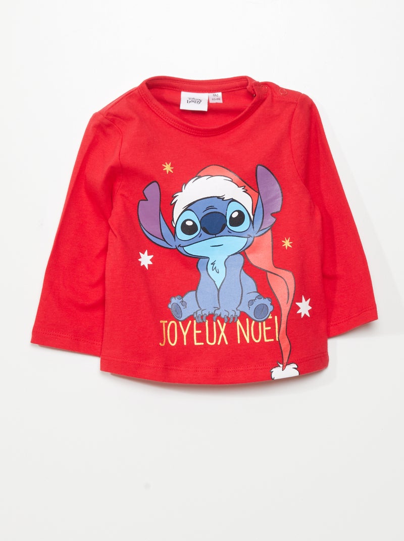 T-shirt 'Disney' manches longues Rouge - Kiabi