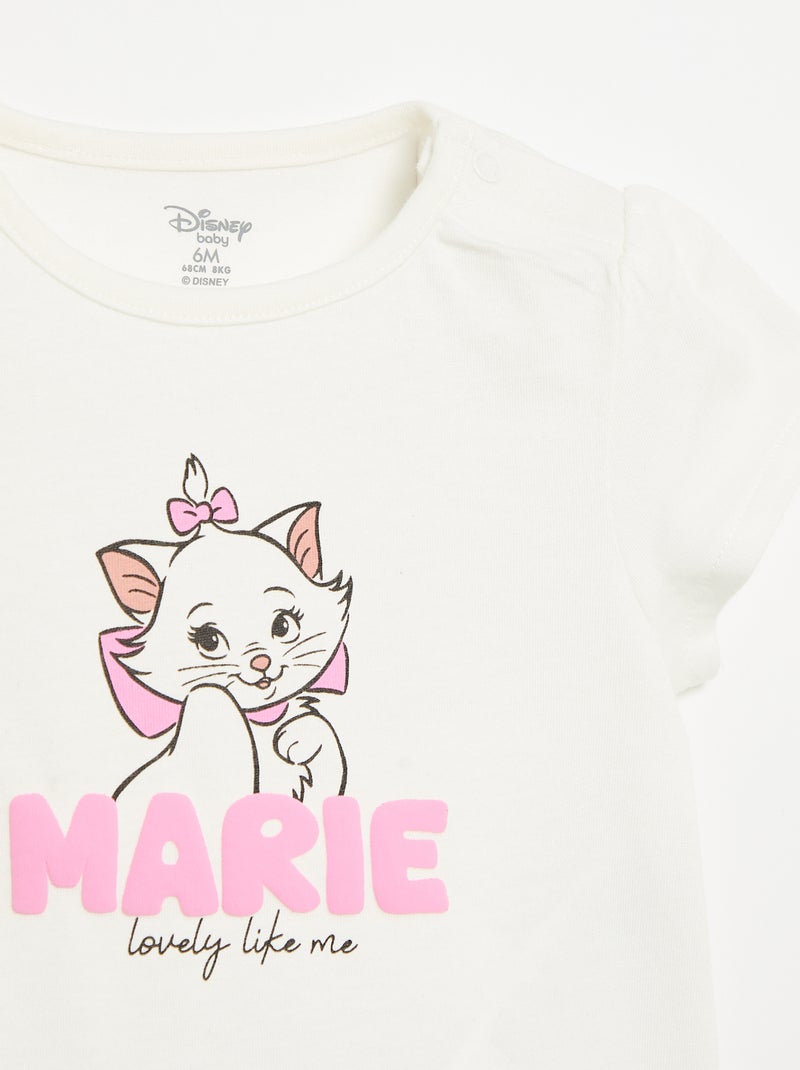 T-shirt 'Disney' 'Marie' met korte mouwen Wit - Kiabi