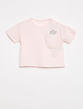 T-shirt 'Disney' met korte mouwen en zak met ruches