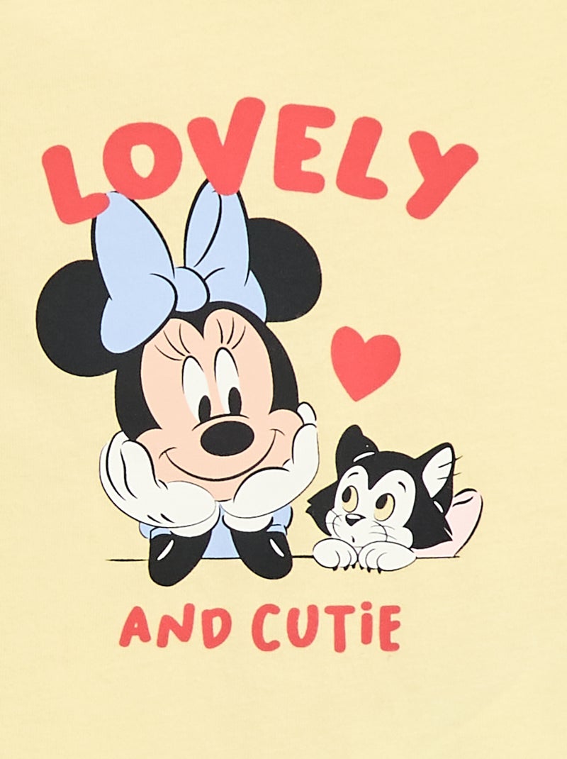 T-shirt 'Disney' 'Minnie' met korte mouwen Geel - Kiabi