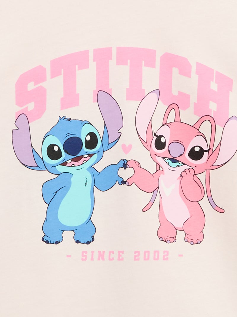 T-shirt 'Disney' 'Stitch' à manches courtes Rose - Kiabi