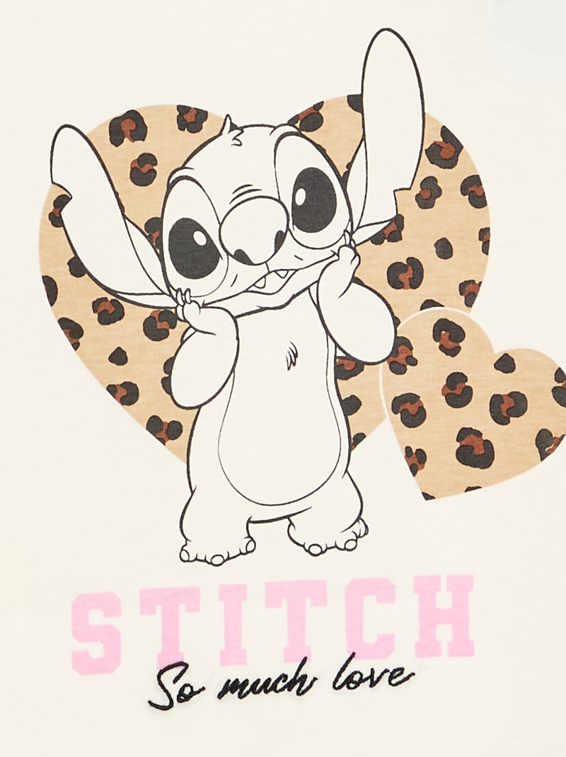 T-shirt 'Disney' 'Stitch' à manches longues Blanc - Kiabi