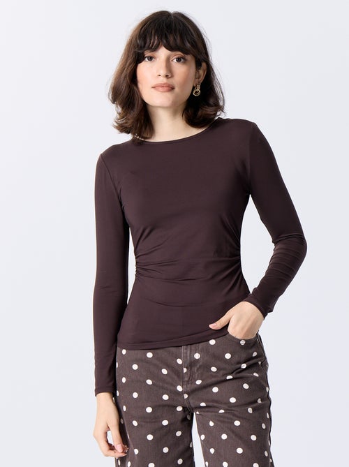 T-shirt dos nu à manches longues - Kiabi