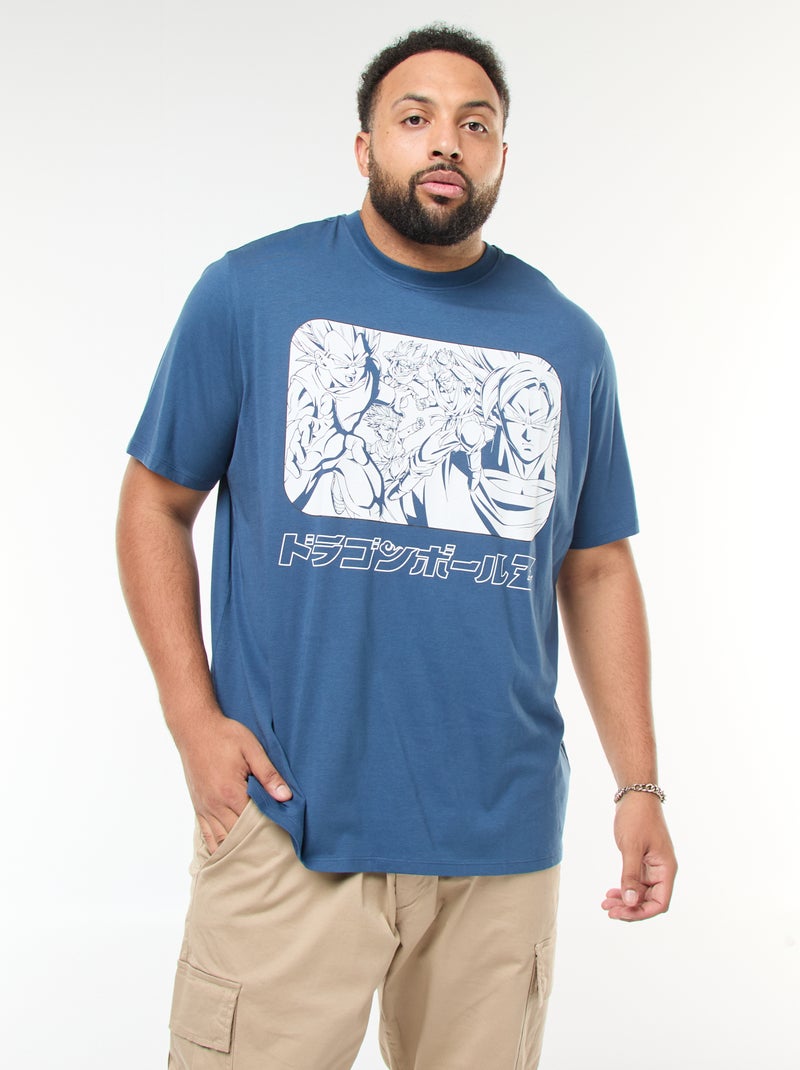 T-shirt 'Dragon Ball Z' à manches courtes imprimé recto verso Bleu - Kiabi