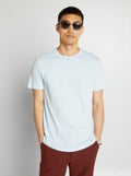 T-shirt droit en jersey uni Bleu ciel - Kiabi