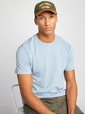 T-shirt droit en jersey uni Bleu ciel - Kiabi