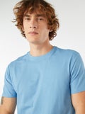 T-shirt droit en jersey uni Bleu clair - Kiabi