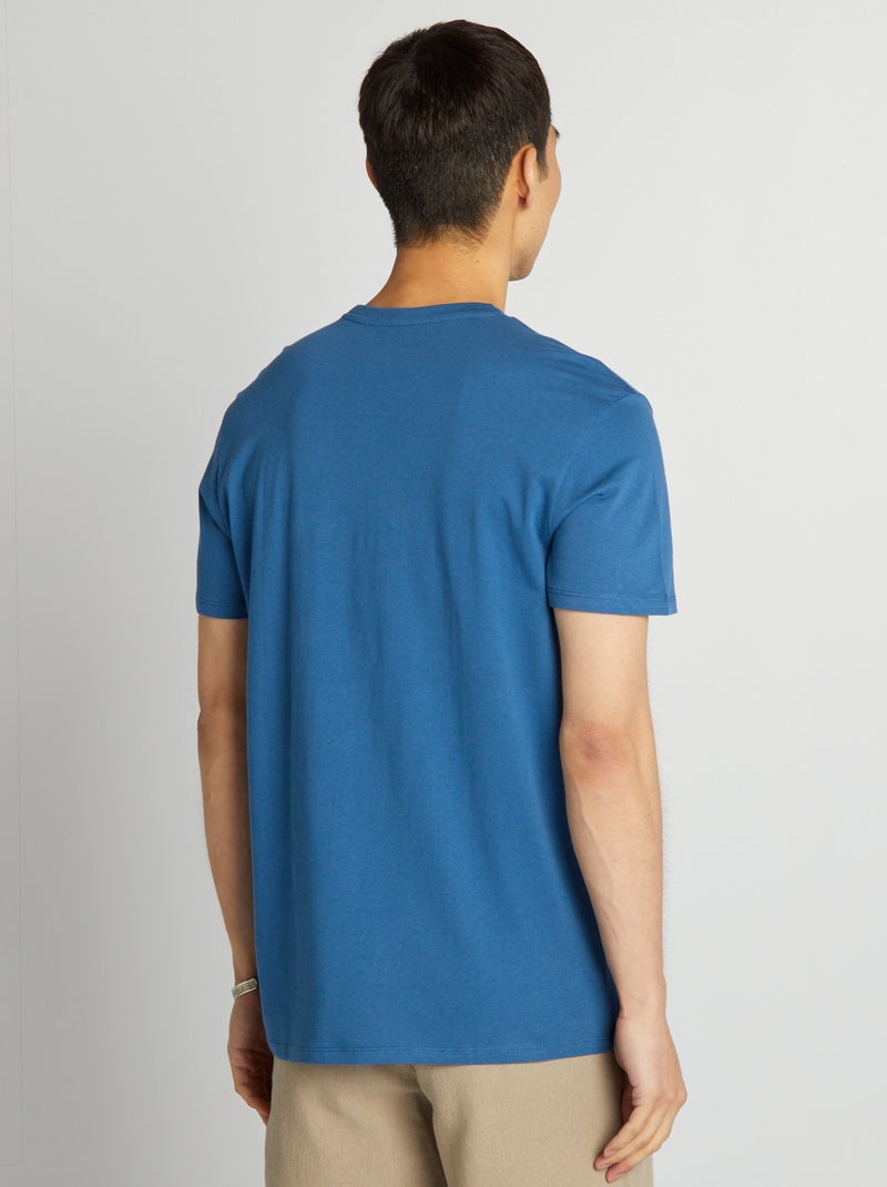 T-shirt droit en jersey uni Bleu - Kiabi