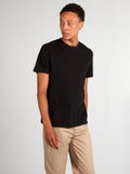T-shirt droit en jersey uni Noir - Kiabi