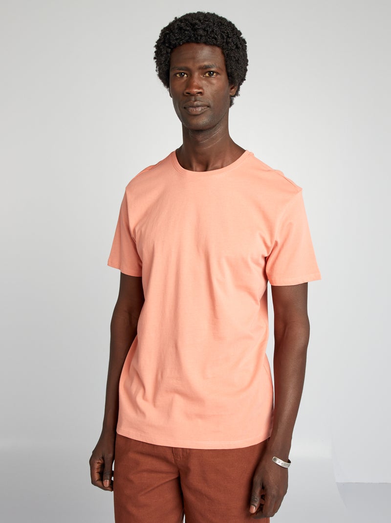 T-shirt droit en jersey uni Orange - Kiabi