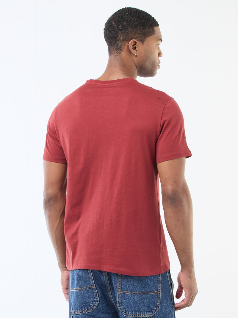 T-shirt droit en jersey uni Rouge - Kiabi