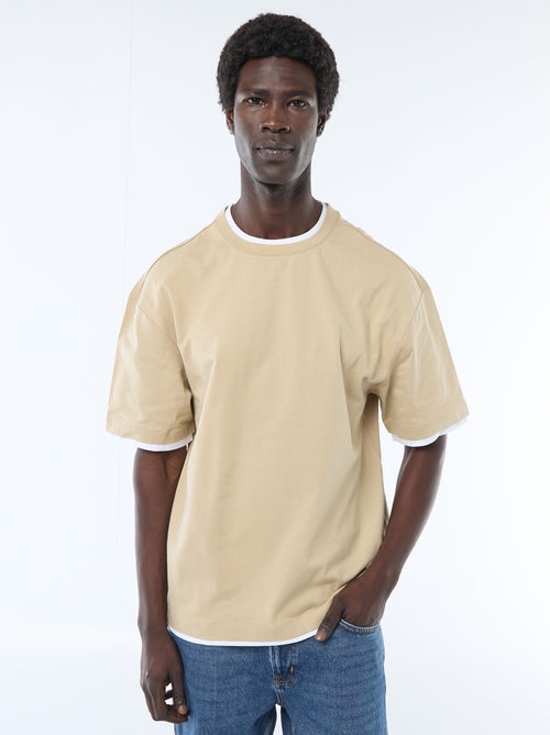 T-shirt effet 2-en-1 à manches courtes - Kiabi