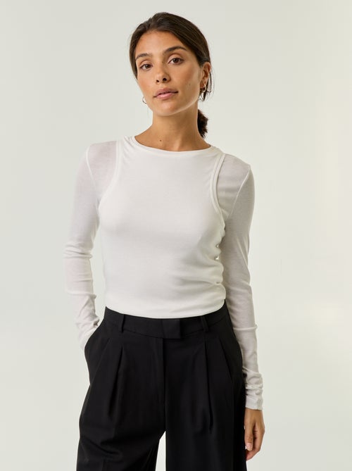 T-shirt effet 2 en 1 avec débardeur - Kiabi