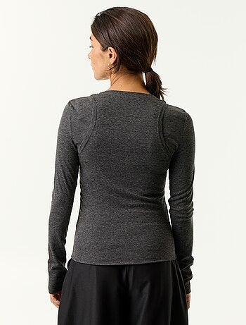T-shirt effet 2 en 1 avec débardeur