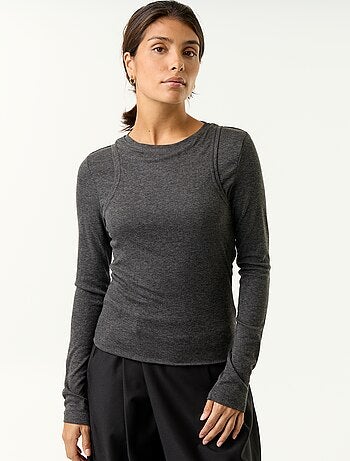 T-shirt effet 2 en 1 avec débardeur