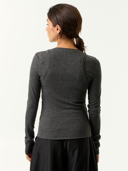 T-shirt effet 2 en 1 avec débardeur - Kiabi