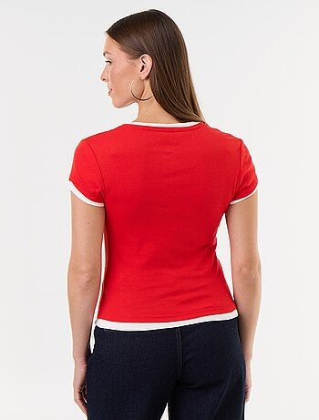 T-shirt effet 2-en-1 manches courtes