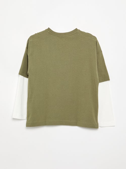 T-shirt effet 2-en-1 manches longues - Kiabi