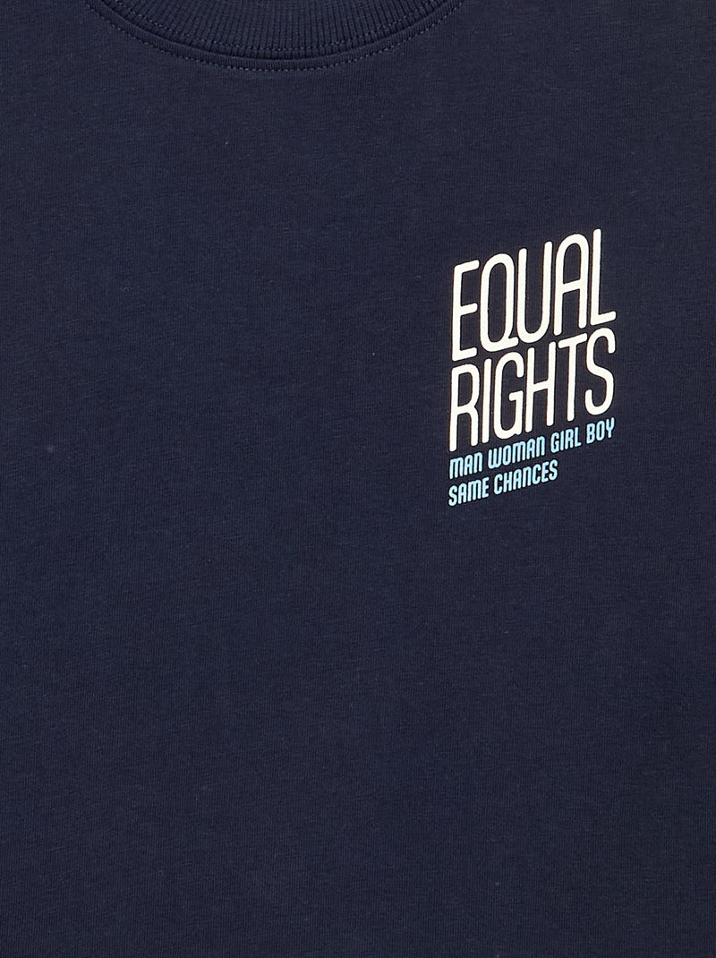T-shirt 'égalité des genres' Bleu - Kiabi