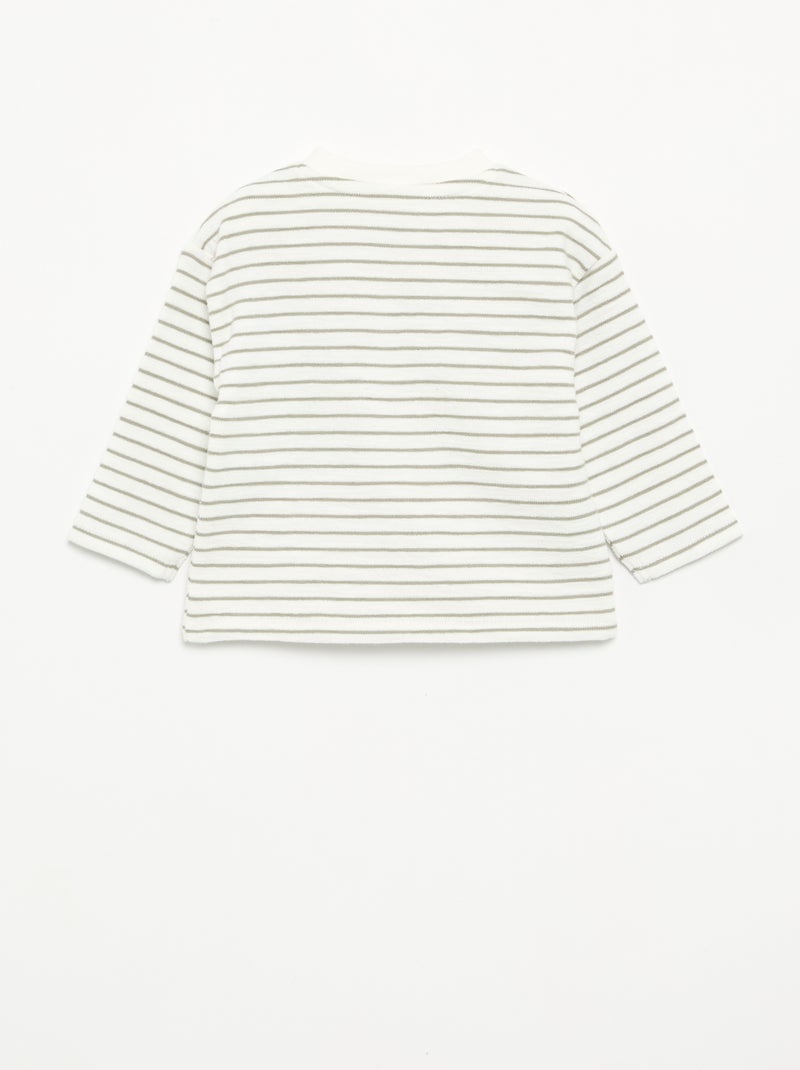 T-shirt en Baby Terry à manches longues Blanc - Kiabi
