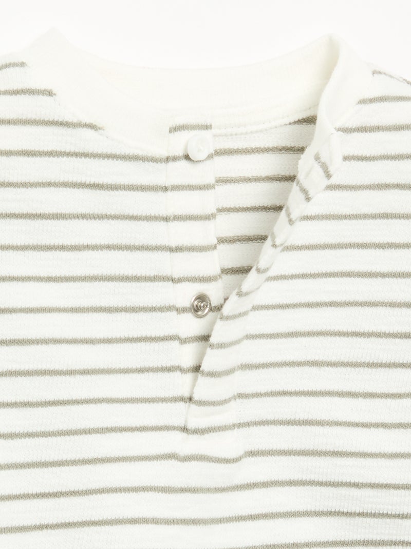 T-shirt en Baby Terry à manches longues Blanc - Kiabi