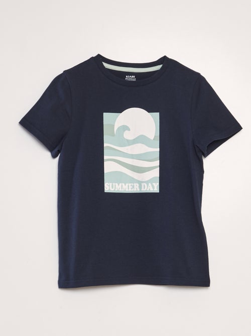 T-shirt en coton à col rond - Kiabi