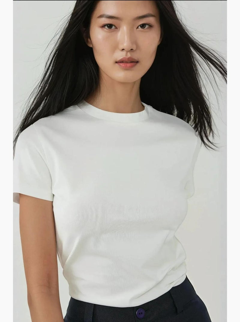 T-shirt en coton à col rond et coupe régulière hiccup Bleu clair - Kiabi