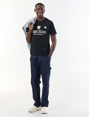 T-shirt en coton pour homme à col rond avec motif