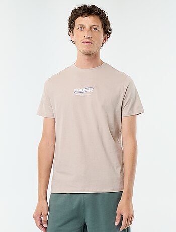 T-shirt en coton pour homme à col rond avec motif