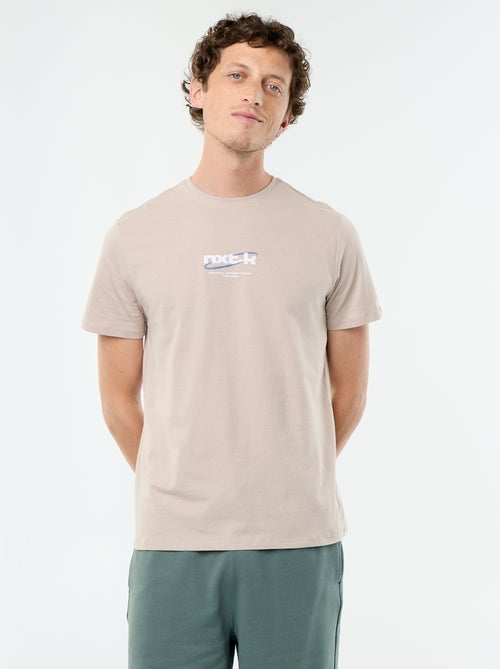 T-shirt en coton à col rond homme avec motif - Kiabi