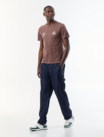 T-shirt en coton pour homme à col rond avec motif