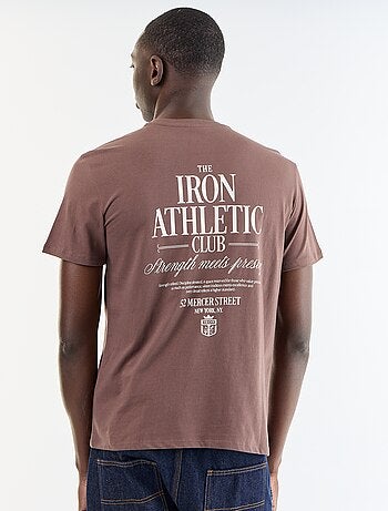 T-shirt en coton pour homme à col rond avec motif