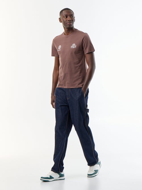 T-shirt en coton à col rond homme avec motif - Kiabi
