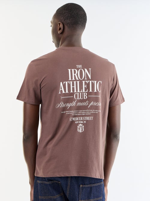 T-shirt en coton à col rond homme avec motif - Kiabi