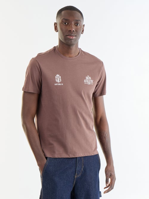T-shirt en coton à col rond homme avec motif - Kiabi