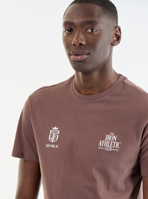 T-shirt en coton à col rond homme avec motif - Kiabi
