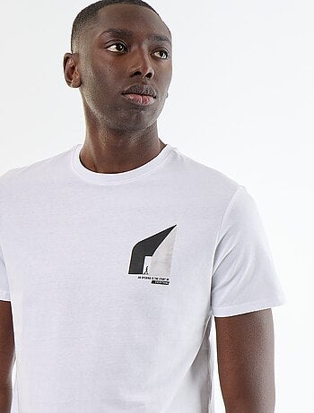 T-shirt en coton pour homme à col rond avec motif