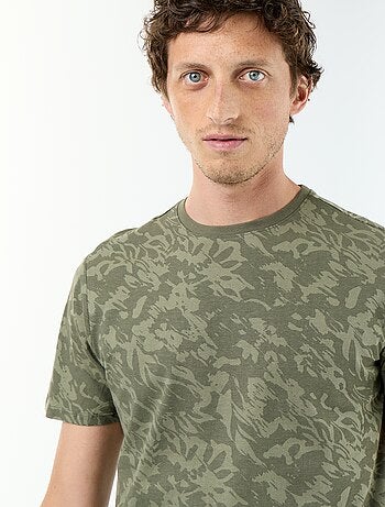 T-shirt en coton pour homme à col rond avec motif