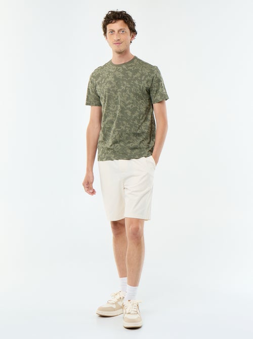 T-shirt en coton à col rond Homme avec motif placé - Kiabi