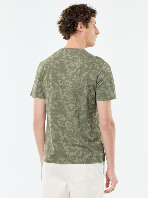 T-shirt en coton à col rond Homme avec motif placé - Kiabi