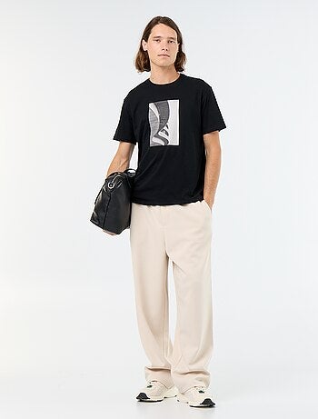 T-shirt en coton pour homme à col rond avec motif