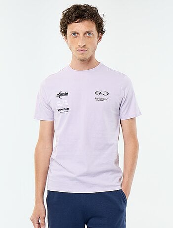 T-shirt en coton pour homme à col rond avec motif